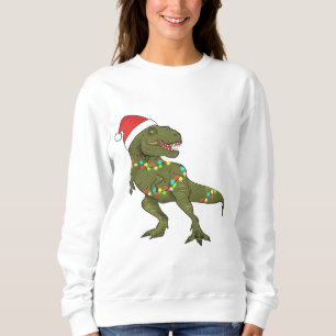 Moletom Papais noeis T-Rex Dinossauro Natal Jumper