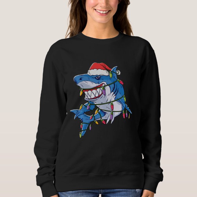 Moletom Papais noeis Tubarões de Natal Xmas Pajama Sharkma (Frente)