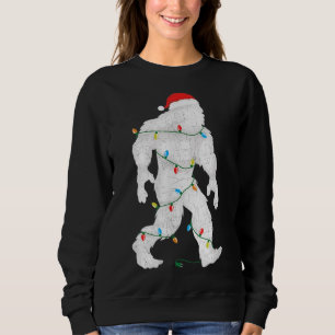 Moletom Papais noeis Yeti Tangidos Em Luzes De Árvore De N