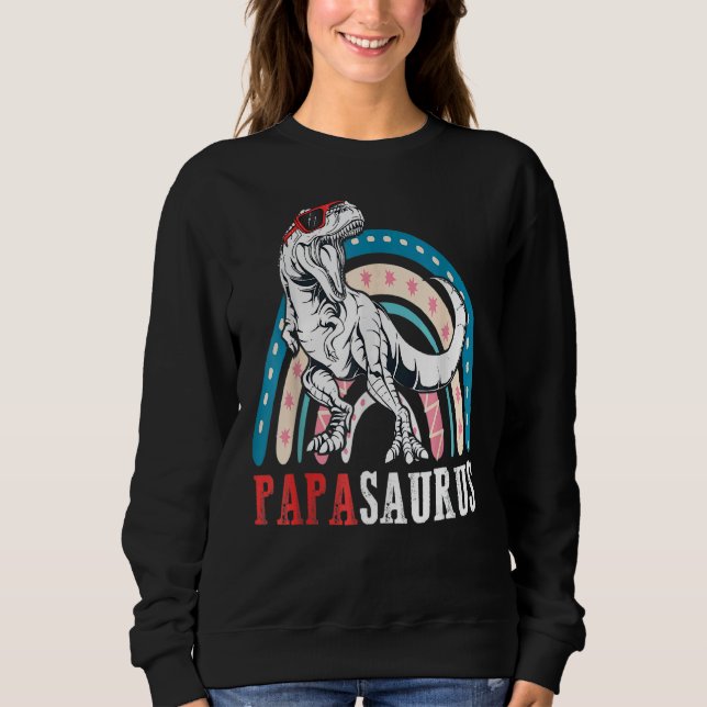 Moletom Papasauro Rex Dinossaur Papa Saurus Rainbow Pai (Frente)