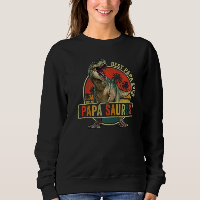 Moletom Papasaurus Dinosaur Daddy Family Matching Best Pap (Frente)