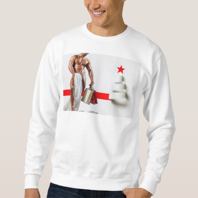 Moletom Papel branco espiral de Natal da SlipperyJoe's com (Frente)