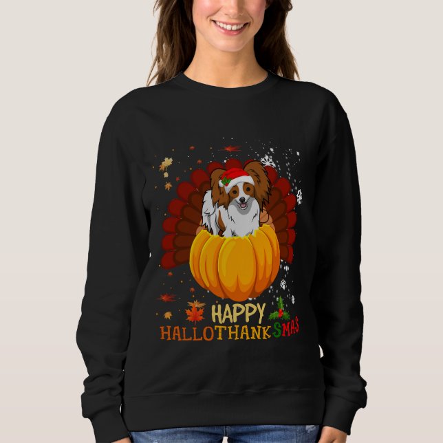 Moletom Papillon Halloween E Feliz Natal Hallo (Frente)