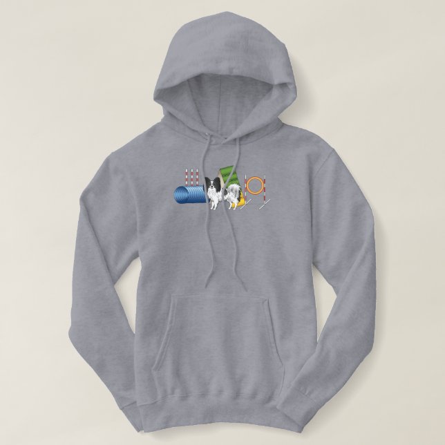 Moletom Papillon Preto e Branco Com Equipamento de Agilida (Frente do Design)