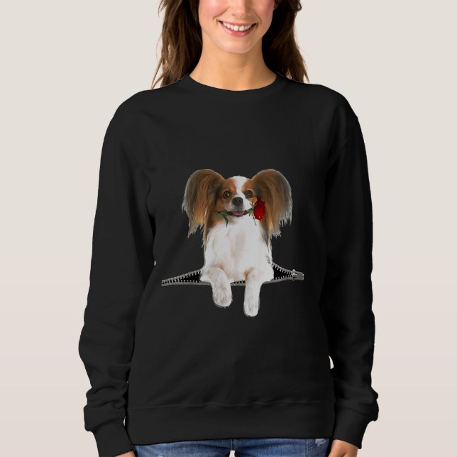 Moletom Papillon Rosa Zipper Dog Pocket (Frente)