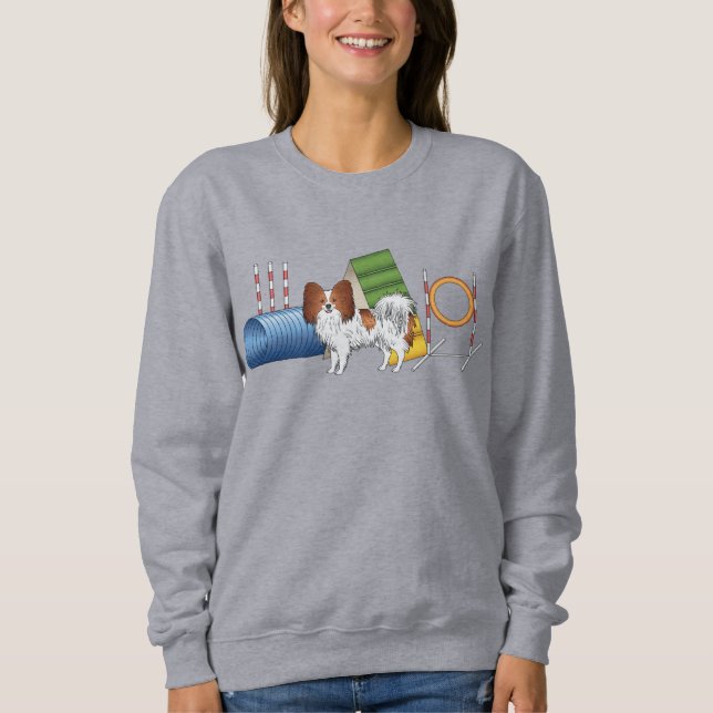 Moletom Papillon Vermelho e Branco com Equipamento de Agil (Frente)