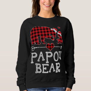 Moletom Papou Bear Christmas Pajama Red Xadrez Buffalo Fam