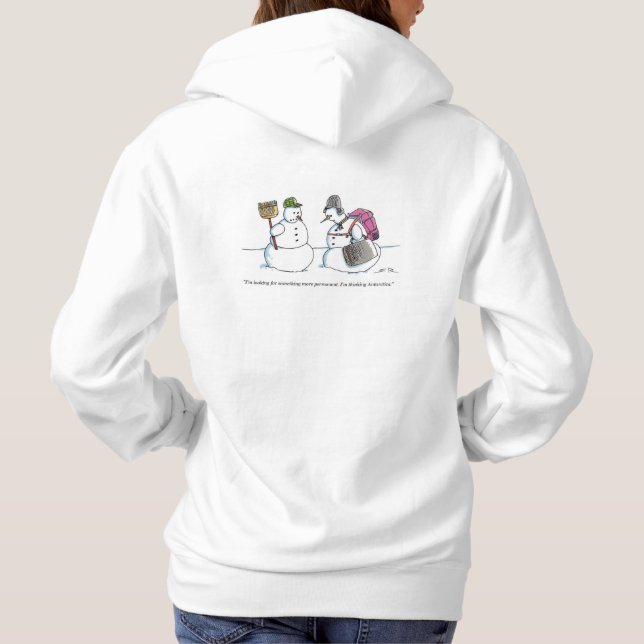 Moletom Para a Antártida mulheres capuz sweatshirt branco  (Verso)