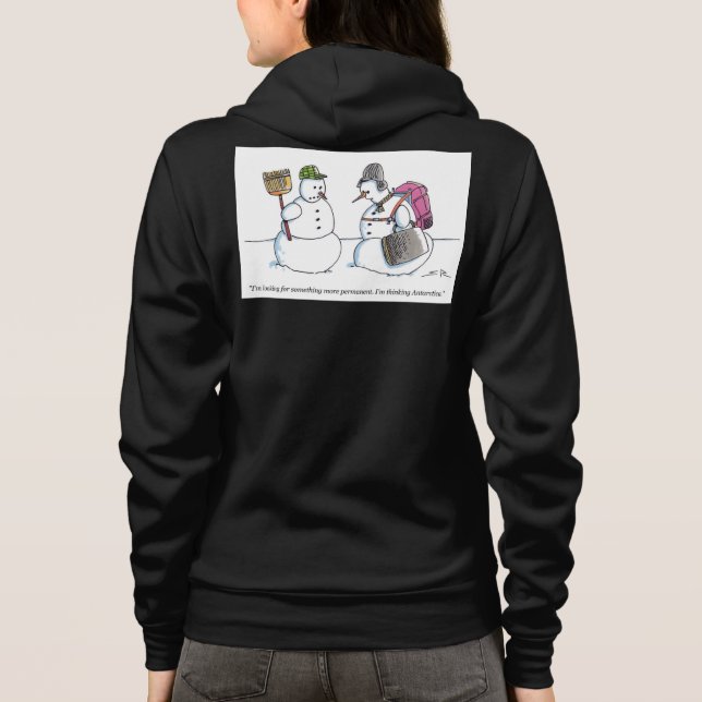Moletom Para a Antártida mulheres preto Bella zip capuz co (Verso)