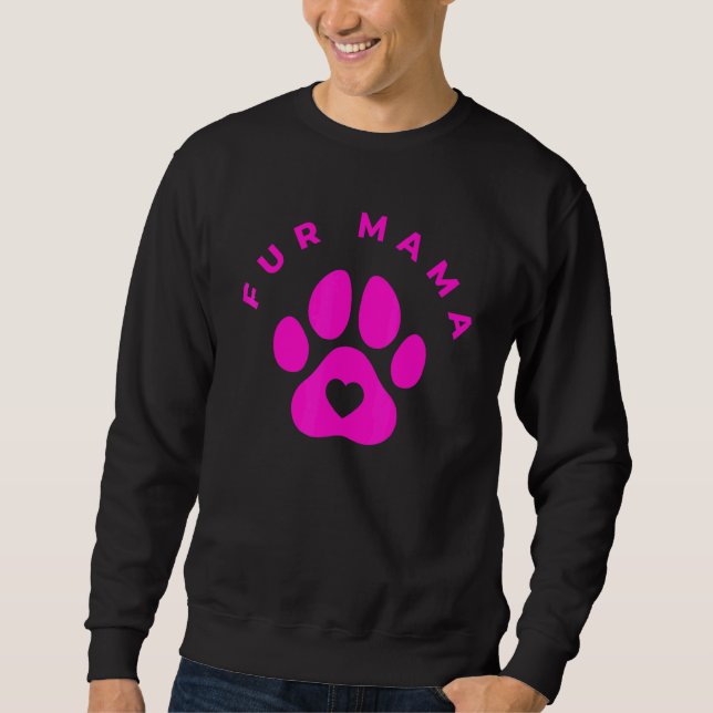Moletom Para a Mamãe Mulheres Cachorro Roxo Impressão de P (Frente)