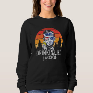 Moletom Para Homens Bebendos Como Lincoln Abraham Vintage