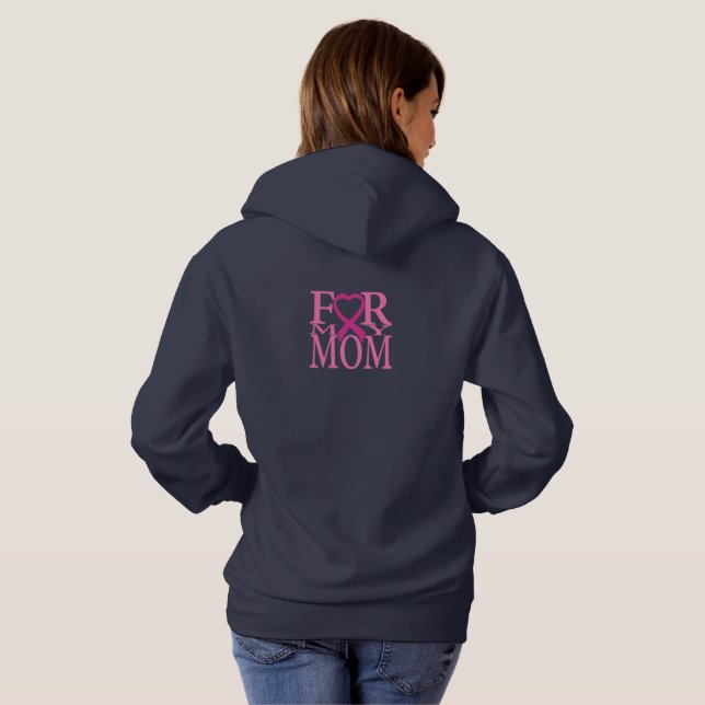 Moletom Para meu Hoodie da consciência do cancro da mama (Parte Traseira Completa)