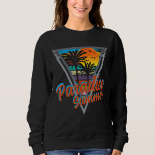 Moletom Paradise Summer Retro anos 80 Tropical Beach Sunse