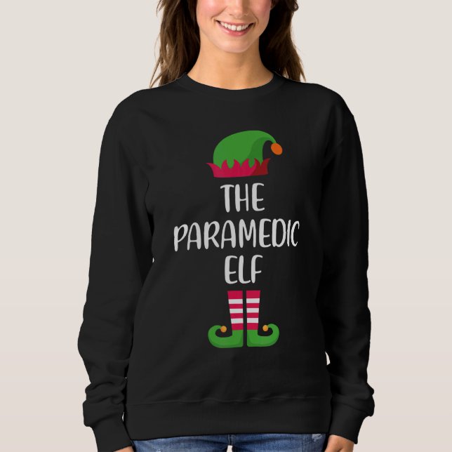 Moletom Paramedic Elf Family Matching Group Christmas Paja (Frente)
