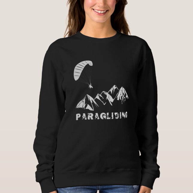 Moletom Parapente Com Paramotor Acionado Sobre Montanhas (Frente)