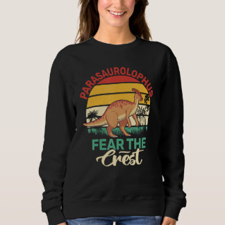 Moletom parasaurolophus fear the crest retro hadrosaurids