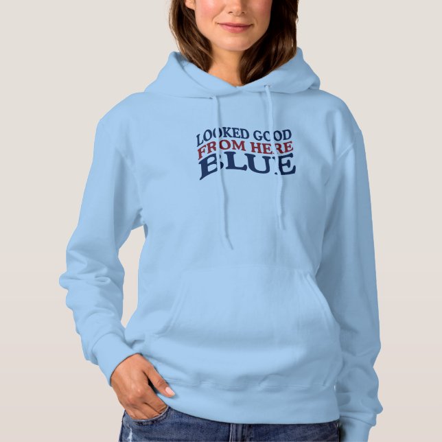 Moletom Parecia Bom Daqui Azul Funny Softbol  (Frente)