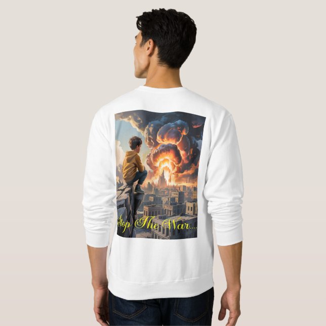 Moletom Parem a Guerra - Protesto Emocional Anti-Guerra Ar (Parte Traseira Completa)