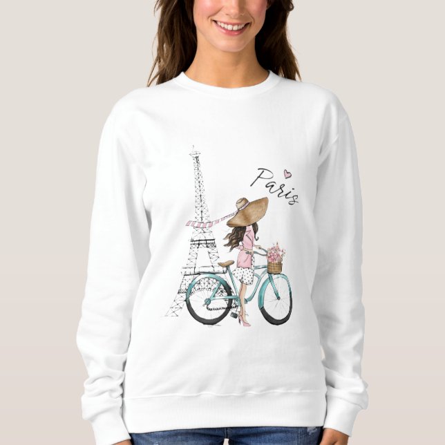 Moletom Paris em Flor Pedalando pelo Charme de Paris  (Frente)