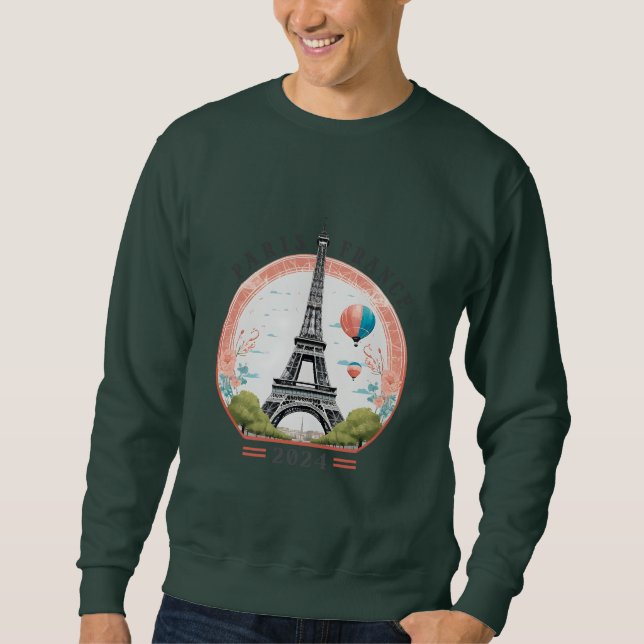 Moletom Paris França 2024 Sweatshirts de uso masculino, Pa (Frente)