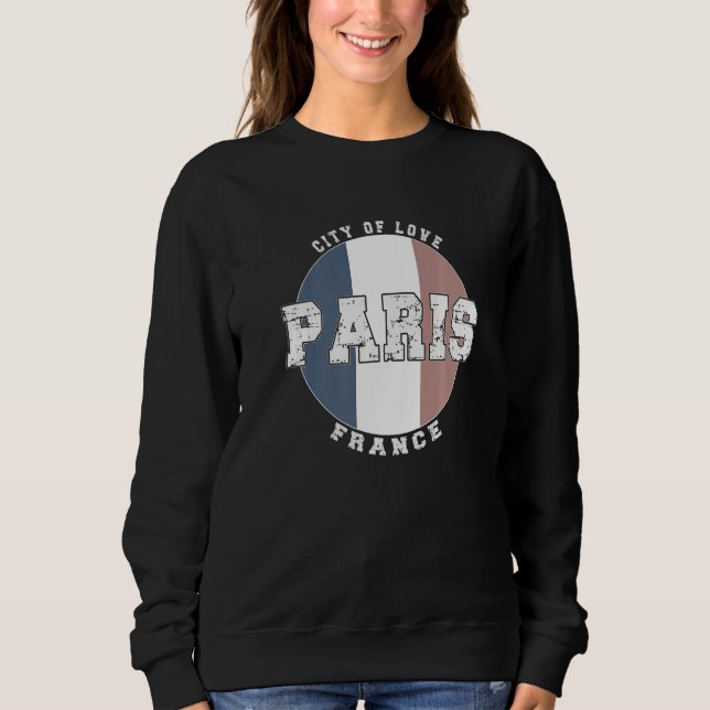 Moletom Paris France, Vintage French flag Premium (Frente)