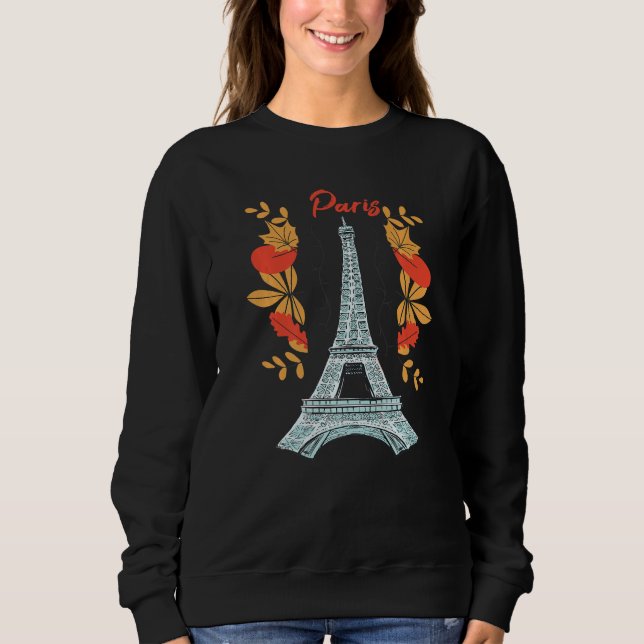 Moletom Paris With Autumn Leaves Eiffel Tower in Fall Fren (Frente)