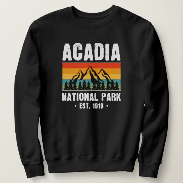 Moletom Parque Nacional Acadia, Maine Retro Vintage (Frente do Design)