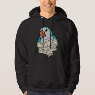 Moletom Parrot Poop Em Seus Inimigos I Blue Monk Parakeet