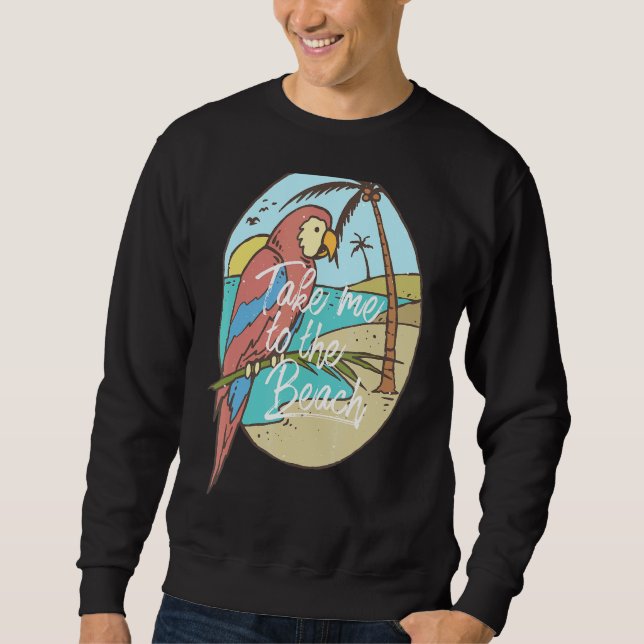 Moletom Parrot Retro Pet Parrot Mãe Palm Beach Tropical (Frente)