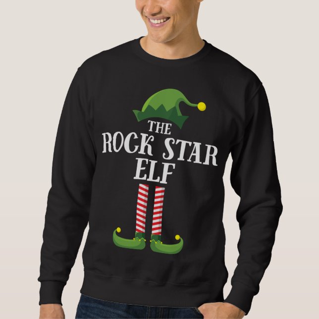 Moletom Parte de Natal do Rock Star Elf Matching Family (Frente)