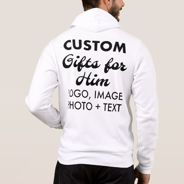Moletom Parte de trás personalizada - Cheio masculino Zip  (Verso)