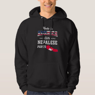 Moletom Partes Nepalês Americano Mapa do Nepal Bandeira EU