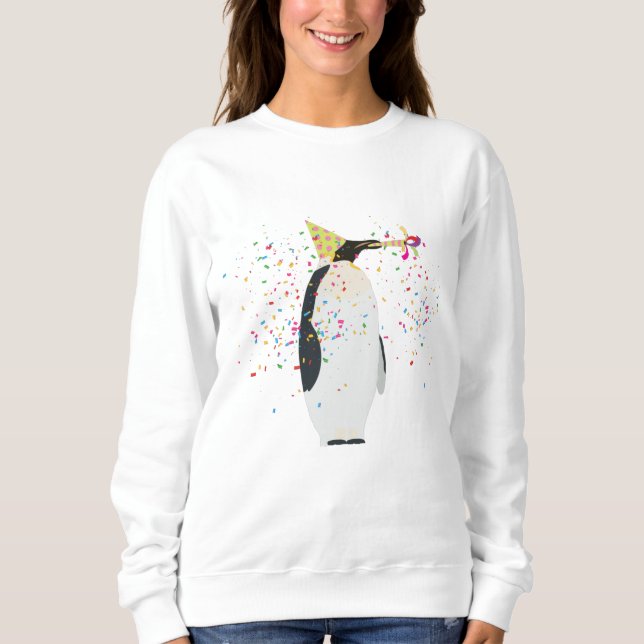 Moletom Partida de pinguins - Animais com festa (Frente)