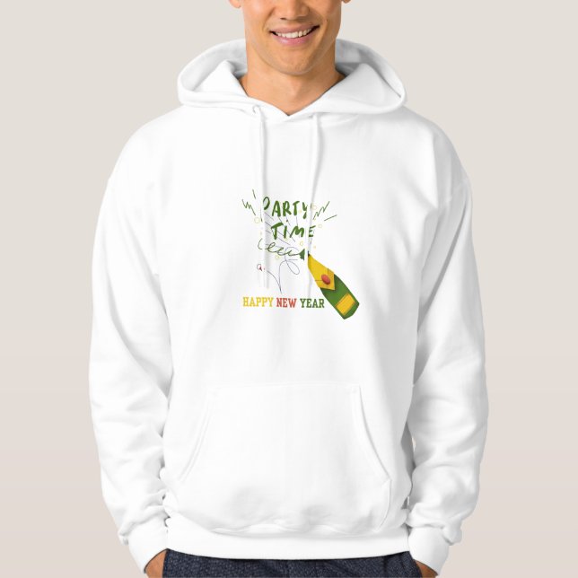 Moletom Party Time – Happy New Year Champagne Illustration (Frente)