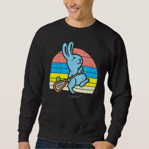 Moletom Páscoa Bunny Jogando Lacrosse Retro Lax Sport Men
