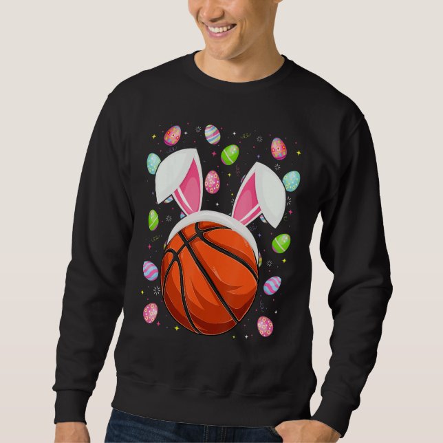 Moletom Páscoa de basquetebol de basquetebol no ovo de bas (Frente)