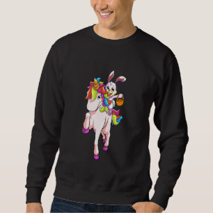 Moletom Páscoa Dia Coelhinho Andando Unicorn Garotas Toddl