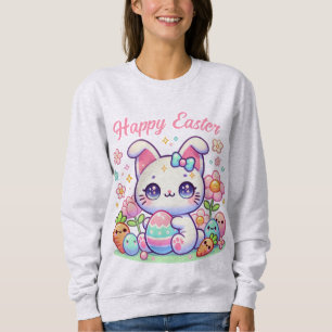 Moletom Páscoa Kawaii Bonita, Camisola de Gato - Ouvidos C