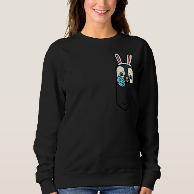 Moletom Páscoa Pocket Penguin Bunny Egg Cute Animal Men (Frente)