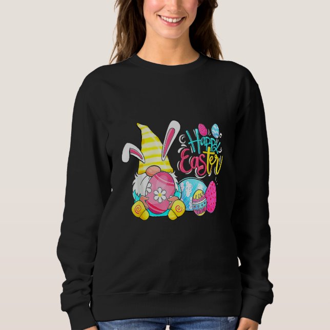 Moletom Páscoa Primavera Gnomo Caça Ao Ovo E B (Frente)