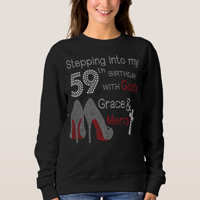 Moletom Passando para o meu 59º aniversário com a Graça de (Frente)