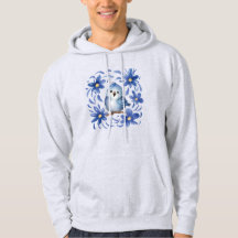 Pássaro Azul com flores