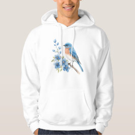 Moletom Pássaro azul com flores azuis