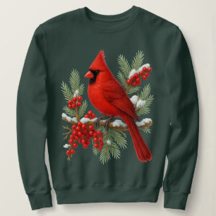 Moletom Pássaro Cardinal Vermelho Antigo Clássico Pássar