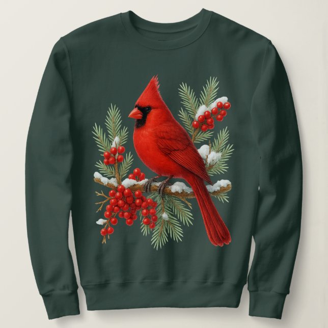 Moletom Pássaro Cardinal Vermelho Antigo | Clássico Pássar (Frente do Design)