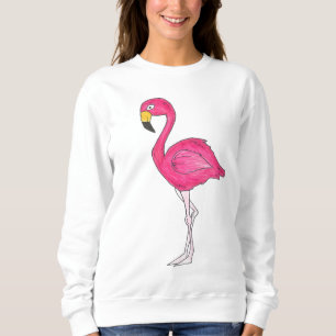 Moletom Pássaro Flamingo Quente Rosa de Paraíso Tropical