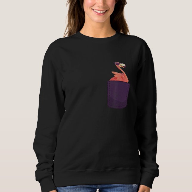 Moletom Pássaro Tropical Pocket Rosa Flamingo (Frente)