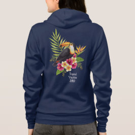 Moletom Pássaro tucano entre flores tropicais, férias