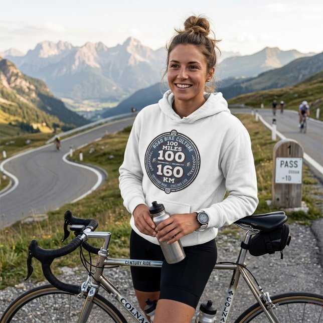 Moletom Passeio de Ciclismo do Século 100 Milhas 160 KM  (Criador carregado)