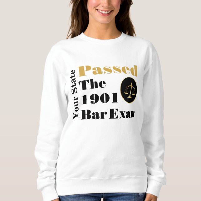 Moletom Passou no exame de Bar! (Personalizar Estado e Ano (Frente)